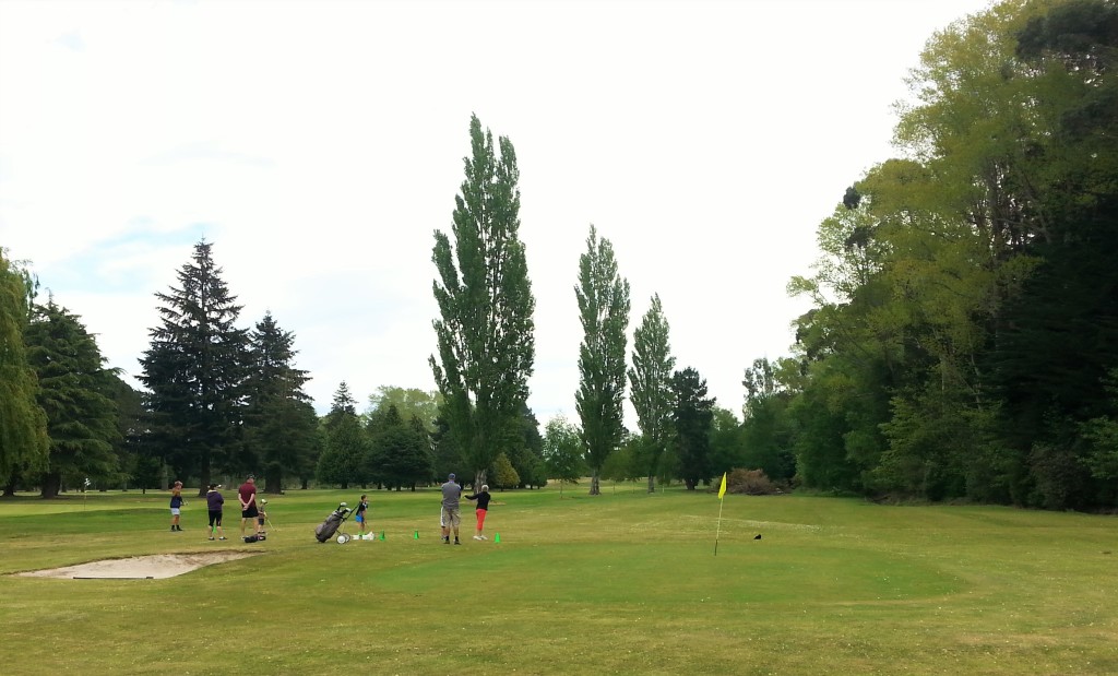 Practice bunker, green & fairway